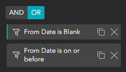 OR option on the Content tab